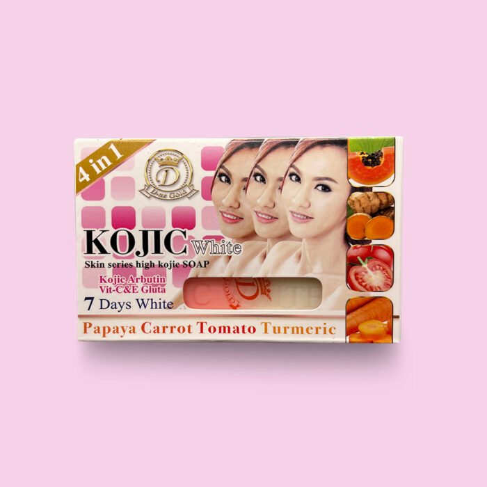 D-NE GOLD Kojic White Papaya Carrot Tomato Lemon Soap - 160g - Afbeelding 1